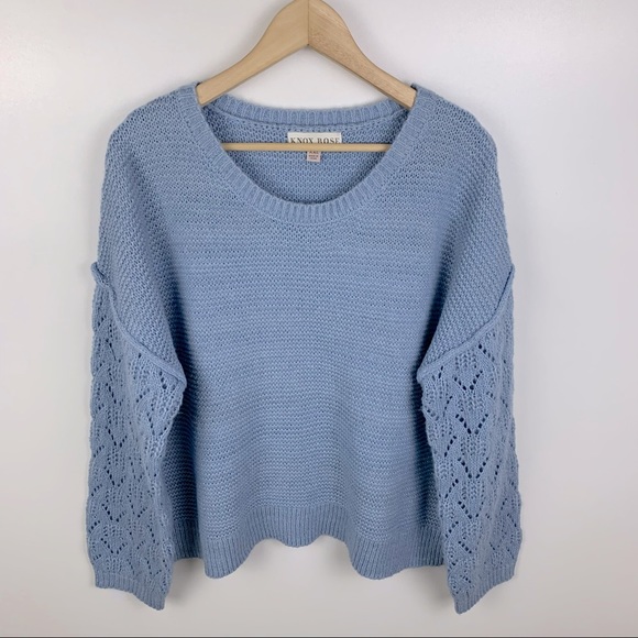NWOT Knox Rose Knit Sweater Pointelle Sleeve XXL